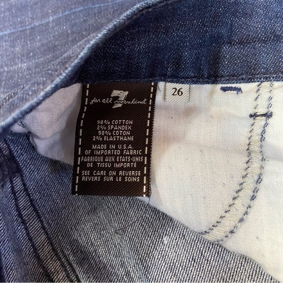 7 for all Mankind high waist bootcut jeans boot cut dark blue stretch denim 26 - Picture 3 of 12